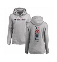 Football Women's Houston Texans #22 Gareon Conley Ash Backer Pullover Hoodie