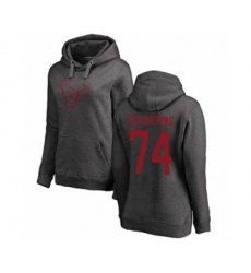 Football Women's Houston Texans #74 Max Scharping Ash One Color Pullover Hoodie
