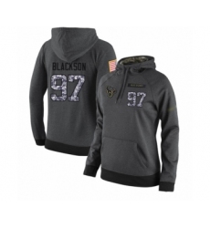 Football Women's Houston Texans #97 Angelo Blackson Stitched Black Anthracite Salute to Service Player Performance Hoodie