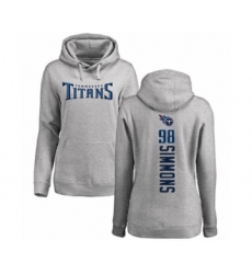 Football Women's Tennessee Titans #98 Jeffery Simmons Ash Backer Pullover Hoodie