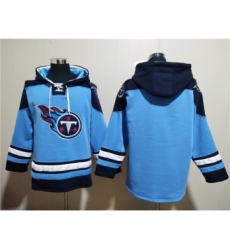 Men's Tennessee Titans Blank Blue Lace-Up Pullover Hoodie