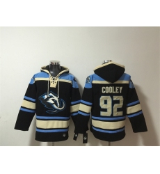 Men's Utah Mammoth #92 Logan Cooley Black Blue Ageless Must-Have Lace-Up Pullover Hoodie