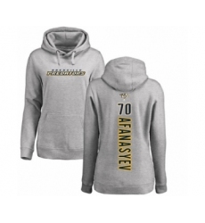 Hockey Women's Nashville Predators #70 Egor Afanasyev Ash Backer Pullover Hoodie