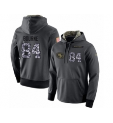 Football Men's San Francisco 49ers #84 Kendrick Bourne Stitched Black Anthracite Salute to Service Player Performance Hoodie