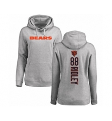 Football Women's Chicago Bears #88 Riley Ridley Ash Backer Pullover Hoodie
