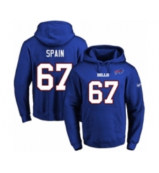 Football Men's Buffalo Bills #67 Quinton Spain Royal Blue Name & Number Pullover Hoodie
