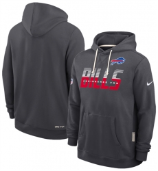 Men's Buffalo Bills Charcoal Sideline Standard Issue Top Prospect Dri-FIT Hoodie