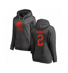 Football Women's Cleveland Browns #2 Austin Seibert Ash One Color Pullover Hoodie