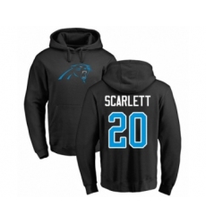 Football Carolina Panthers #20 Jordan Scarlett Black Name & Number Logo Pullover Hoodie