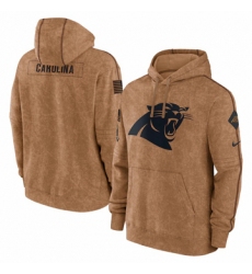 Men's Carolina Panthers Nike Brown 2023 Salute To Service Club Pullover Hoodie