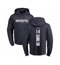 Football New England Patriots #14 Mohamed Sanu Sr Navy Blue Backer Pullover Hoodie