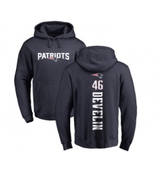 Football New England Patriots #46 James Develin Navy Blue Backer Pullover Hoodie