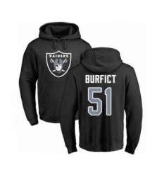 Football Oakland Raiders #51 Vontaze Burfict Black Name & Number Logo Pullover Hoodie