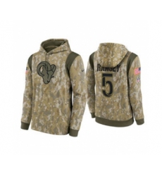 Men's Los Angeles Rams #5 Jalen Ramsey Camo 2021 Salute To Service Therma Performance Pullover Football Hoodie
