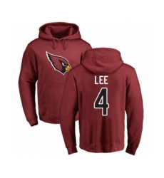 Football Arizona Cardinals #4 Andy Lee Maroon Name & Number Logo Pullover Hoodie