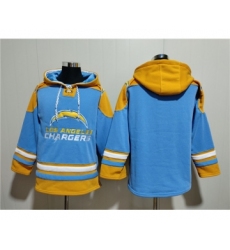 Men's Los Angeles Chargers Blank Blue Ageless Must-Have Lace-Up Pullover Hoodie