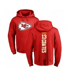 Football Kansas City Chiefs #13 Sammie Coates Red Backer Pullover Hoodie