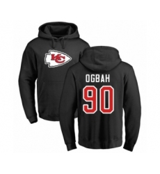 Football Kansas City Chiefs #90 Emmanuel Ogbah Black Name & Number Logo Pullover Hoodie