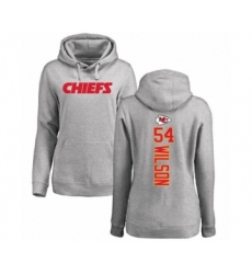 Football Women's Kansas City Chiefs #54 Damien Wilson Ash Backer Pullover Hoodie