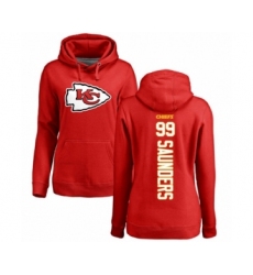 Football Women's Kansas City Chiefs #99 Khalen Saunders Red Backer Pullover Hoodie