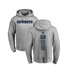 Football Dallas Cowboys #58 Robert Quinn Ash Backer Pullover Hoodie