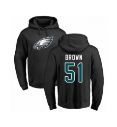 Philadelphia Eagles #51 Zach Brown Black Name & Number Logo Pullover Hoodie
