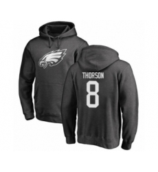 Philadelphia Eagles #8 Clayton Thorson Ash One Color Pullover Hoodie