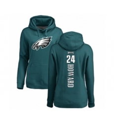 Women's Philadelphia Eagles #24 Jordan Howard Green Backer Pullover Hoodie
