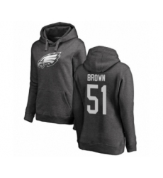 Women's Philadelphia Eagles #51 Zach Brown Ash One Color Pullover Hoodie