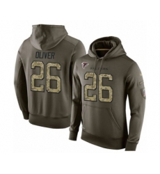 Football Men's Atlanta Falcons #26 Isaiah Oliver Green Salute To Service Pullover Hoodie