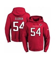 Football Men's Atlanta Falcons #54 Foye Oluokun Red Name & Number Pullover Hoodie