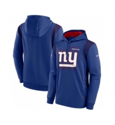 Men's New York Giants 2021 Royal Sideline Logo Performance Pullover Hoodie