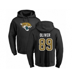 Football Jacksonville Jaguars #89 Josh Oliver Black Name & Number Logo Pullover Hoodie