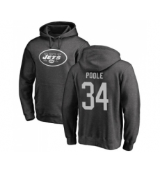Football New York Jets #34 Brian Poole Ash One Color Pullover Hoodie