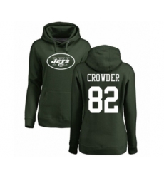 Football Women's New York Jets #82 Jamison Crowder Green Name & Number Logo Pullover Hoodie