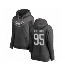 Football Women's New York Jets #95 Quinnen Williams Ash One Color Pullover Hoodie