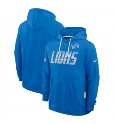 Men's Detroit Lions Blue Sideline Standard Issue Top Prospect Dri-FIT Hoodie