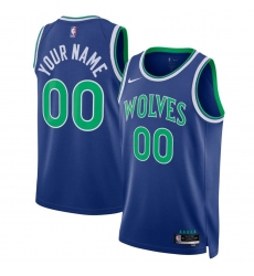 Men's Minnesota Timberwolves Active Player Custom Blue 2026-27 Icon Swingman Edition Stitched Basketball Jersey
