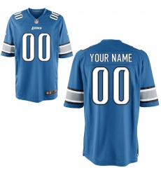Men's Detroit Lions Nike Blue Custom Game Jersey