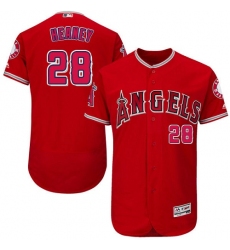 Men's Majestic Los Angeles Angels of Anaheim #28 Andrew Heaney Authentic Red Alternate Cool Base MLB Jersey