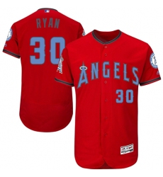 Men's Majestic Los Angeles Angels of Anaheim #30 Nolan Ryan Authentic Red 2016 Father's Day Fashion Flex Base MLB Jersey