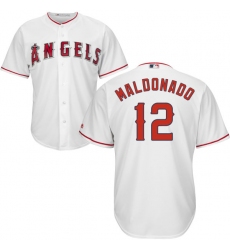 Men's Majestic Los Angeles Angels of Anaheim #12 Martin Maldonado Replica White Home Cool Base MLB Jersey