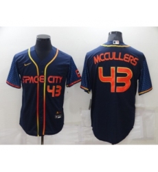 Men's Houston Astros #43 Lance McCullers Jr Number 2022 Navy Blue City Connect Cool Base Stitched Jersey