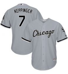 Men's Majestic Chicago White Sox #7 Jeff Keppinger Grey Road Flex Base Authentic Collection MLB Jersey