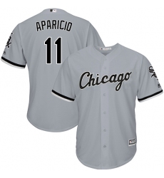 Men's Majestic Chicago White Sox #11 Luis Aparicio Replica Grey Road Cool Base MLB Jersey