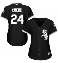 Women's Majestic Chicago White Sox #24 Joe Crede Authentic Black Alternate Home Cool Base MLB Jersey