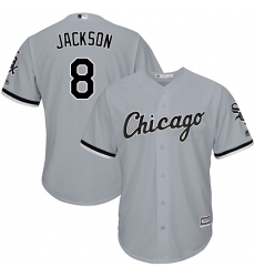 Youth Majestic Chicago White Sox #8 Bo Jackson Replica Grey Road Cool Base MLB Jersey