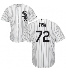 Men's Majestic Chicago White Sox #72 Carlton Fisk Replica White Home Cool Base MLB Jersey