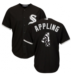 Men's Majestic Chicago White Sox #4 Luke Appling Authentic Black Team Logo Fashion Cool Base MLB Jersey