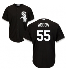 Youth Majestic Chicago White Sox #55 Carlos Rodon Authentic Black Alternate Home Cool Base MLB Jersey